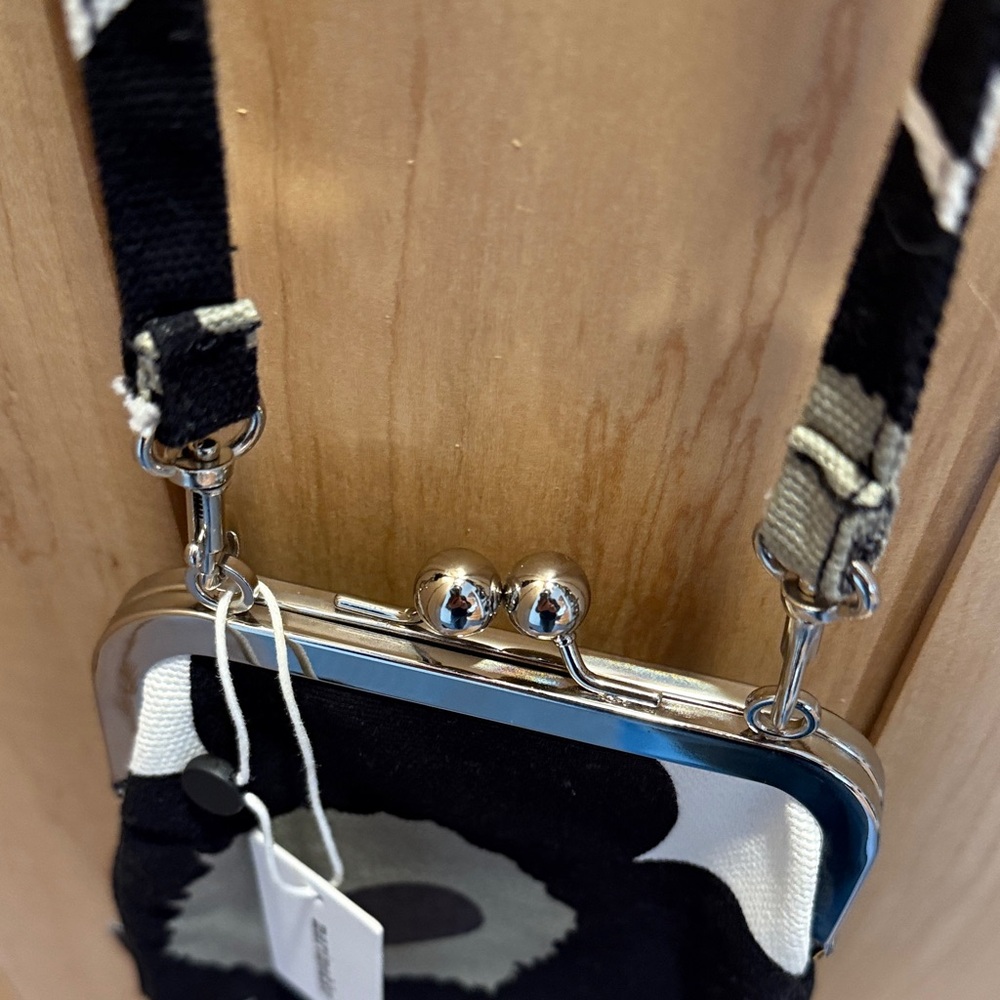 Marimekko Black, White & Olive Unikko Crossbody Pouch - Picture 4 of 9